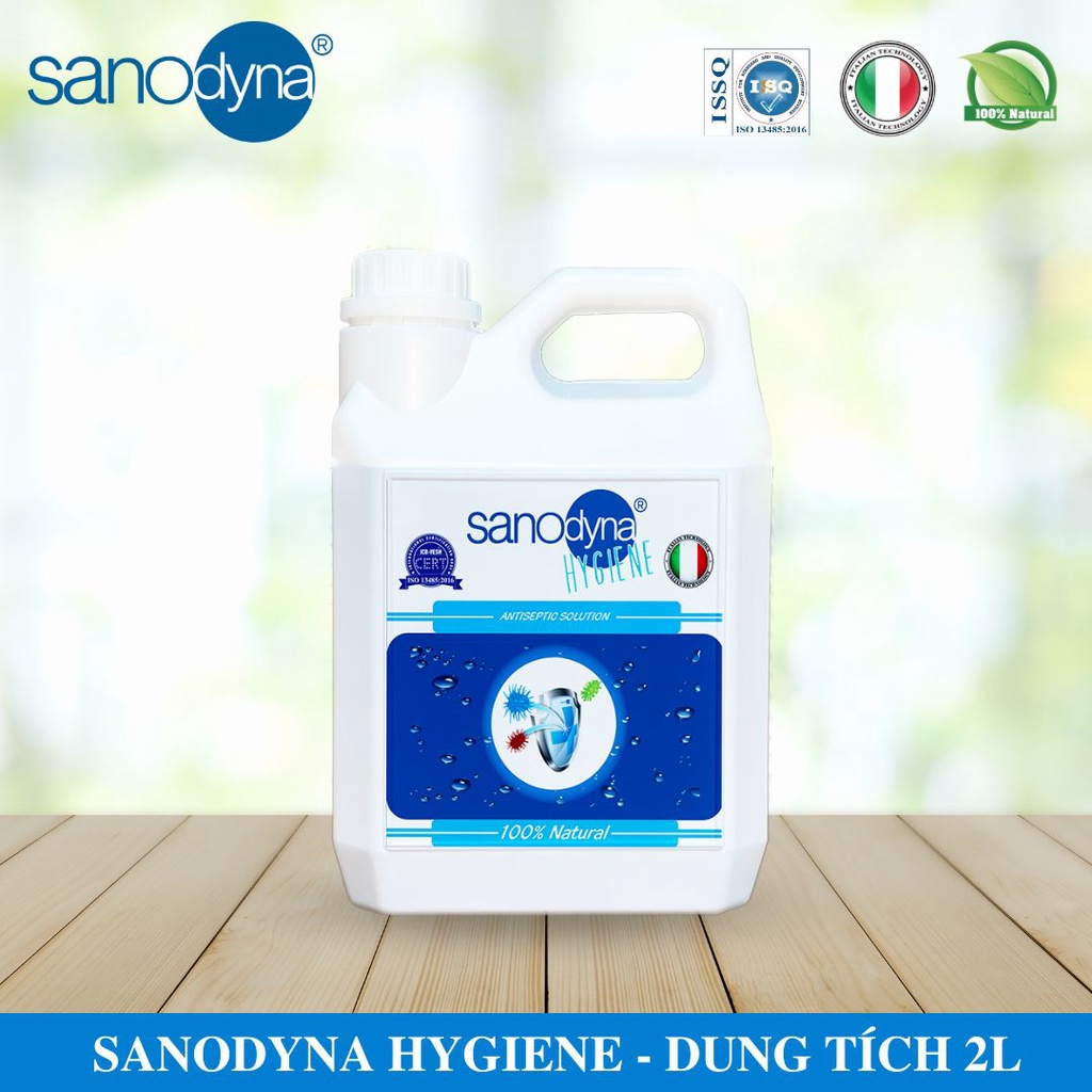 Dung dịch sát khuẩn 100% tự nhiên thương hiệu Sanodyna - Công nghệ Italy [ Dung tích 2L ] H2L
