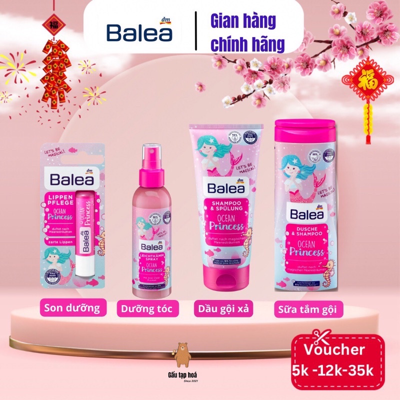 Dầu gội xả dưỡng tóc 2in1, sữa tắm gội Balea Litte Princess 200ml cho bé