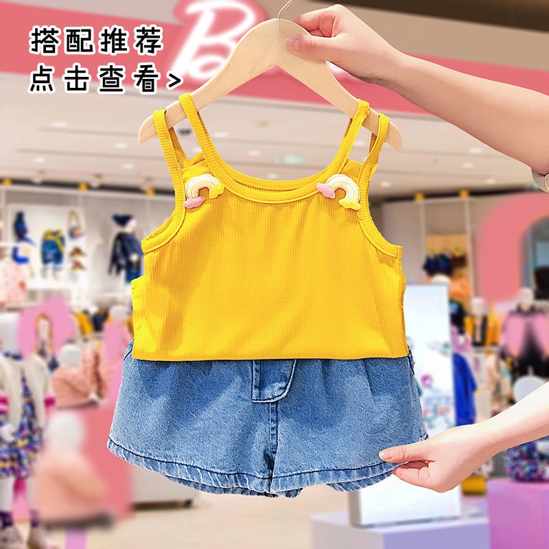 Áo Hai Dây Mỏng Thời Trang Mùa Hè 2022 Dễ Thương Cho Bé Gái