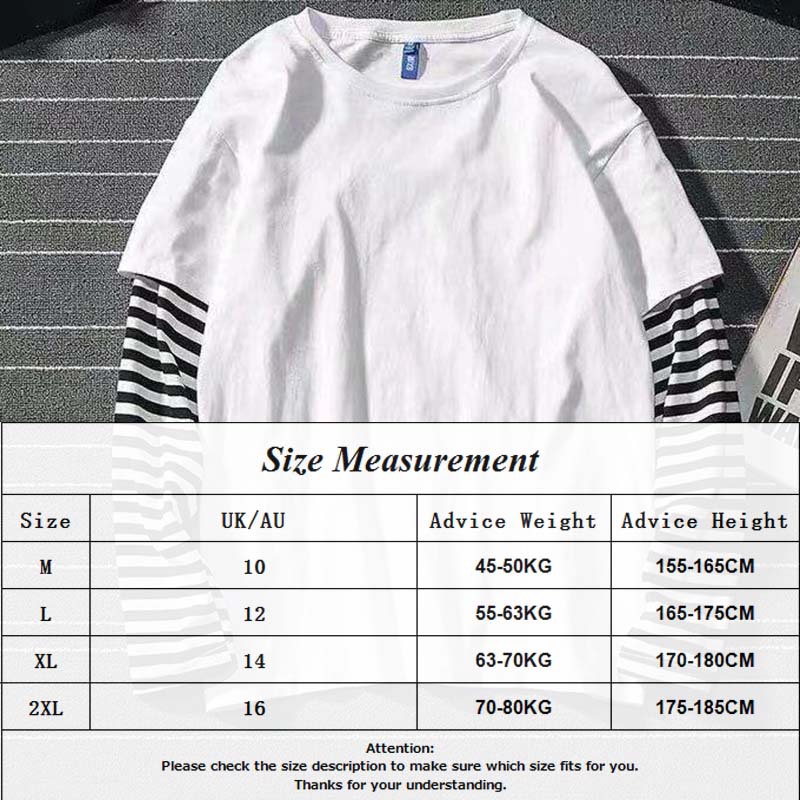Áo Thun Giả 2 Lớp Tay Dài Cổ Tròn Màu Trắng Đen Thời Trang Cho Nam Và Nữ