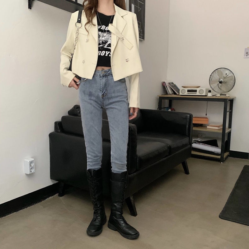 IELGY IELGY Áo Khoác Tay Dài Dáng Rộng Phong Cách Hàn Quốc Dành Cho Nữ