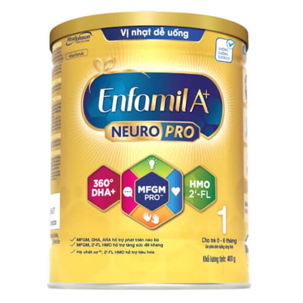 Sữa Bột Enfamil A+ 1 360° Brain DHA + với MFGM Pro 400g