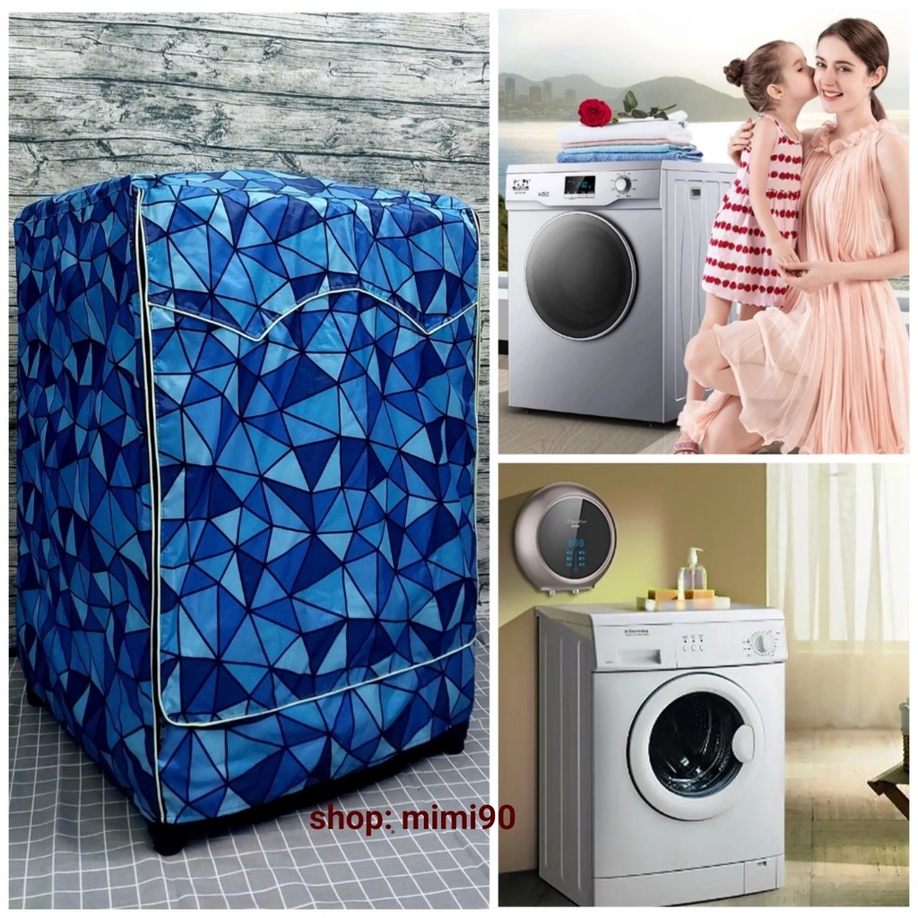 - Áo trùm máy giặt Cửa Ngang vải 2 mặt không bị bong tróc vải,khóa kéo,dây kéo loại to,bền
