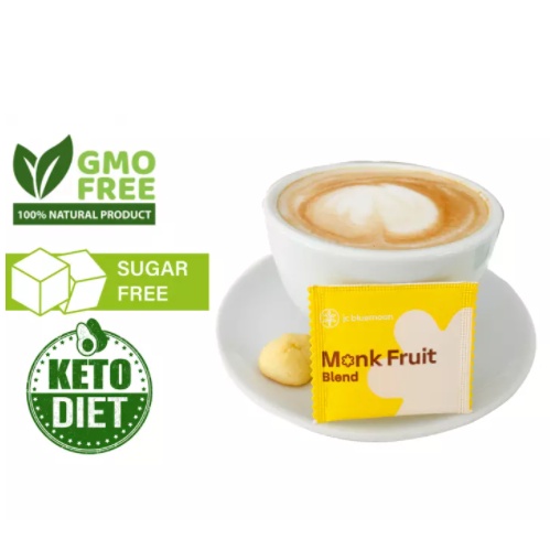 Gói 6g- Đường ăn kiêng hữu cơ la hán quả Keto, Eat Clean, cho người tiểu đường JC Bluemoon Monk frui