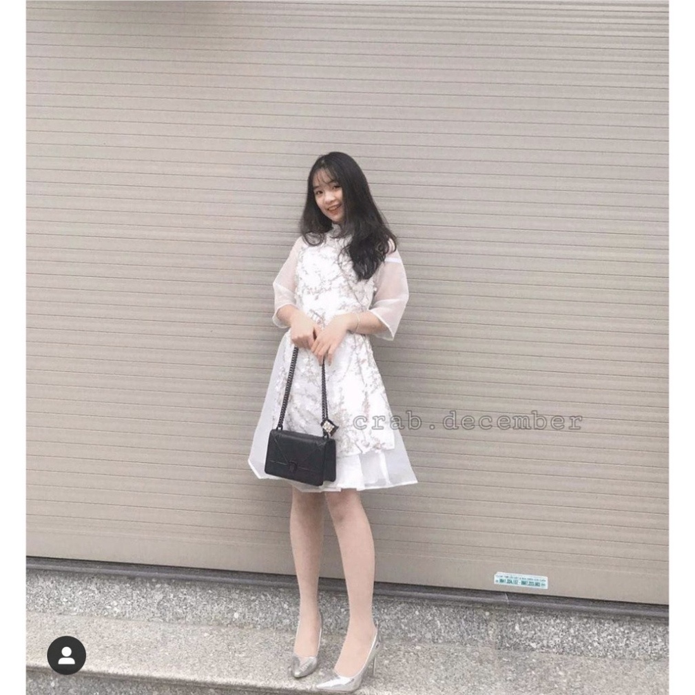 Áo dài cách tân vải hoa 3D 🔥40-65KG🔥vải Organza lót lụa thêu nổi🔥 tết cao cấp dạ hội dự tiệc đám cưới đi biển bigsize