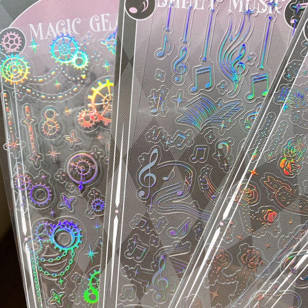 AUGUSTINA Miếng Dán PVC Màu Laser Hình Bướm Dùng Trang Trí Sổ Tay DIY