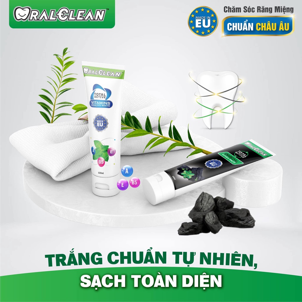 Kem đánh răng trắng răng OralClean Total Active Vitamin Healthy White 100ml