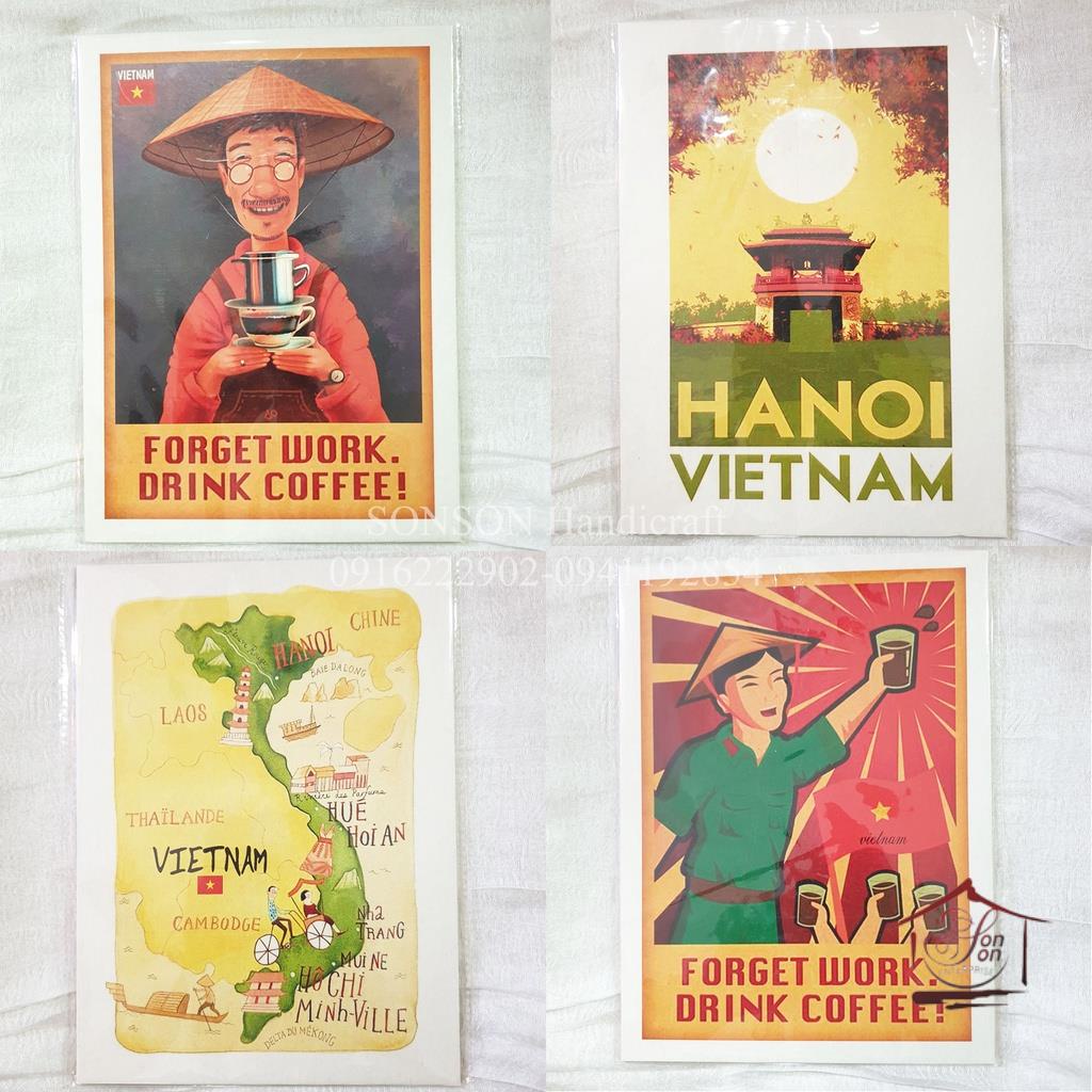 Tranh Cổ Động Đồ Họa Việt Nam Trang Trí Nhà Cửa Quán Cafe, Quà Tặng Du Lịch, Quà Lưu Niệm In Ảnh Truyền Thống Việt Nam
