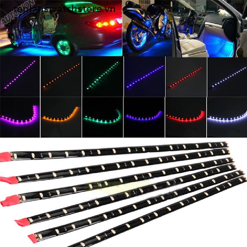 Set 6 Dải Đèn LED DC 12V Chống Thấm Nước Trang Trí Xe Hơi / Xe Máy