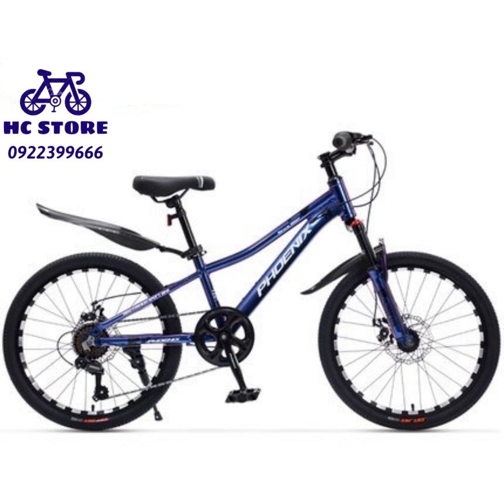 Xe đạp địa hình hợp kim nhôm trẻ em Phoenix Shimano 7 tốc độ phanh đĩa đôi