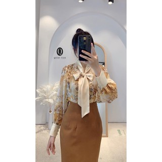 Sơ mi thắt nơ đồng hồ thanh lịch