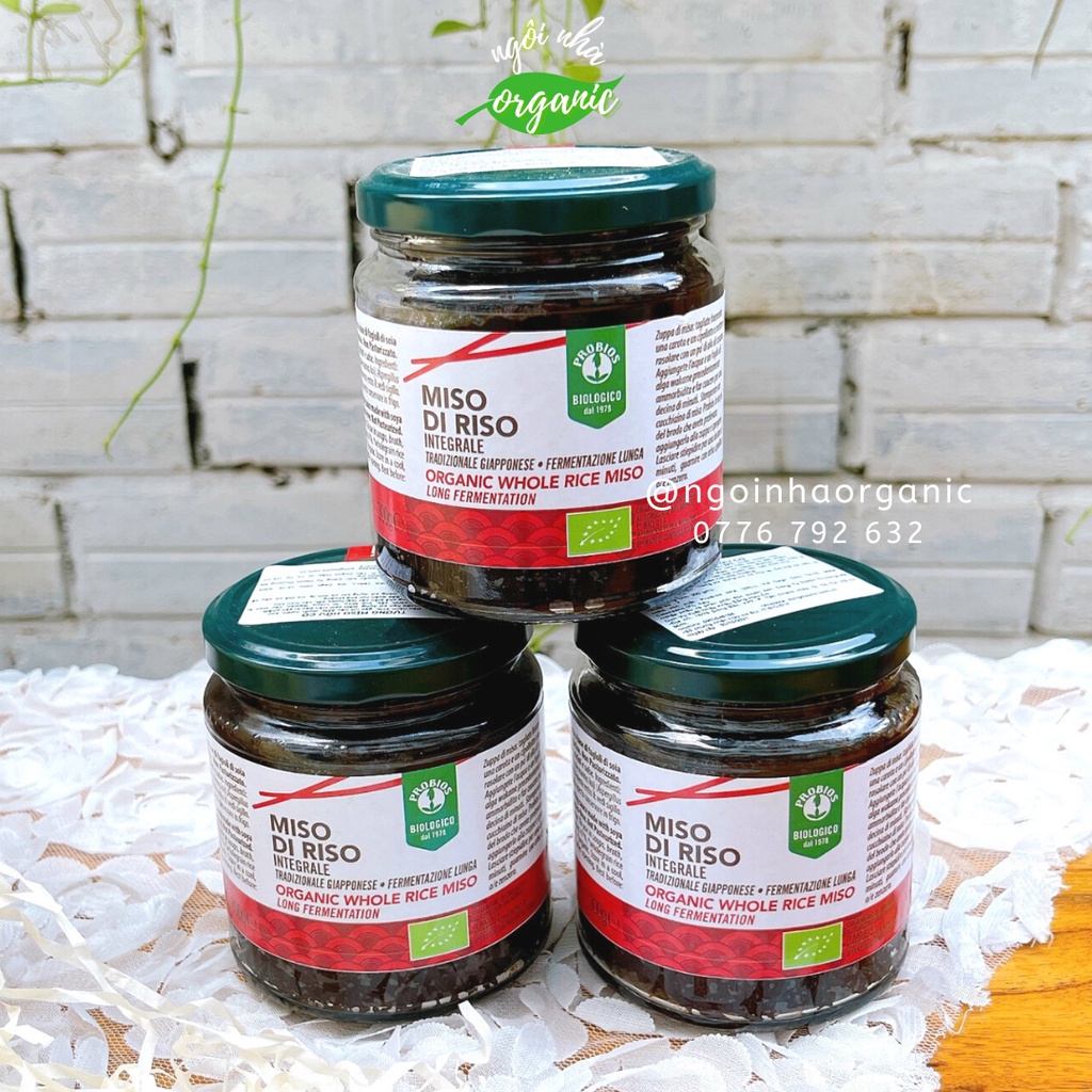 Tương Miso hữu cơ 300g Probios Organic Whole Rice Miso