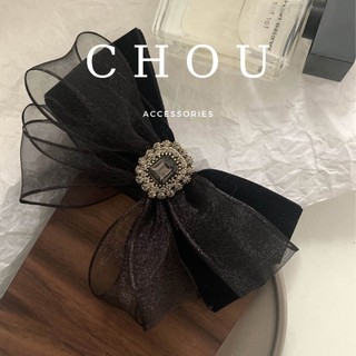Kẹp Tóc, Buộc Tóc Nơ Đính Đá Vuông | CHOU ACCESSORIES |