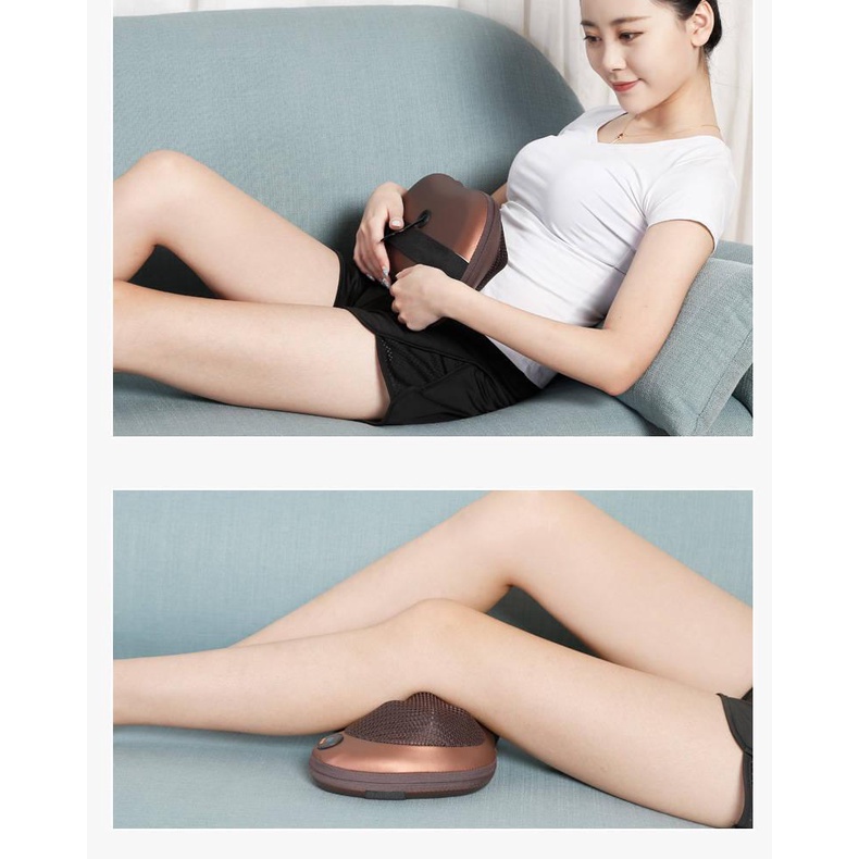 Gối Massage Giảm Đau Mỏi Vai Gáy 8 Bi SOUPLE 3 Chế Độ Massage Đa Năng.