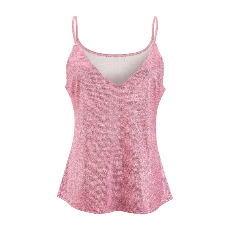 Áo Tank Top Hai Dây Đính Kim Sa Lấp Lánh Thời Trang Dự Tiệc