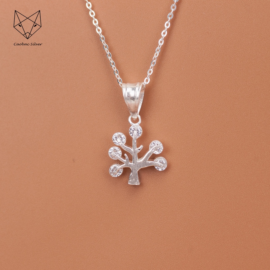 Dây Chuyền Bạc Ta Cao Cấp CaoBac Silver Thiết Kế Hình Cây Lạ Mắt, Độc Đáo Tinh Tế Dành Tặng Riêng Cho Bạn Gái