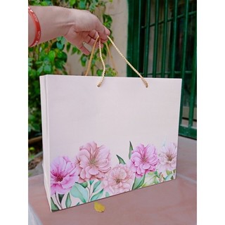 Túi giấy hoa cực xinh, kt siêu đại 28,8x35x12 cm