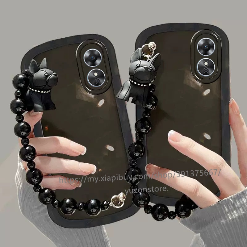 Ốp Điện Thoại TPU Họa Tiết Hoạt Hình Kèm Vòng Đeo Tay & Búp Bê Cho OPPO A17k A17 A77s A77 A57 A96 A76 Find X5 X3 Pro 5G