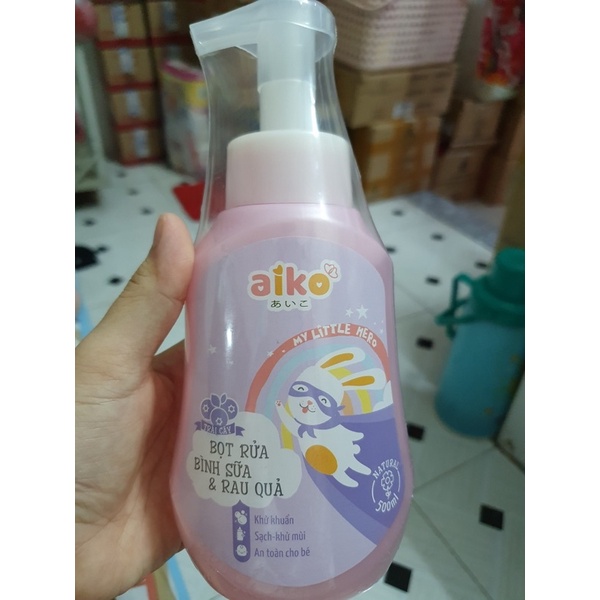 Bọt rửa bình sữa và rau quả Aiko 500ml