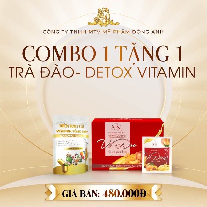 Trà Đào Giảm Cân Đông Anh Chính Hãng Mua 1 Tặng 1 Detox