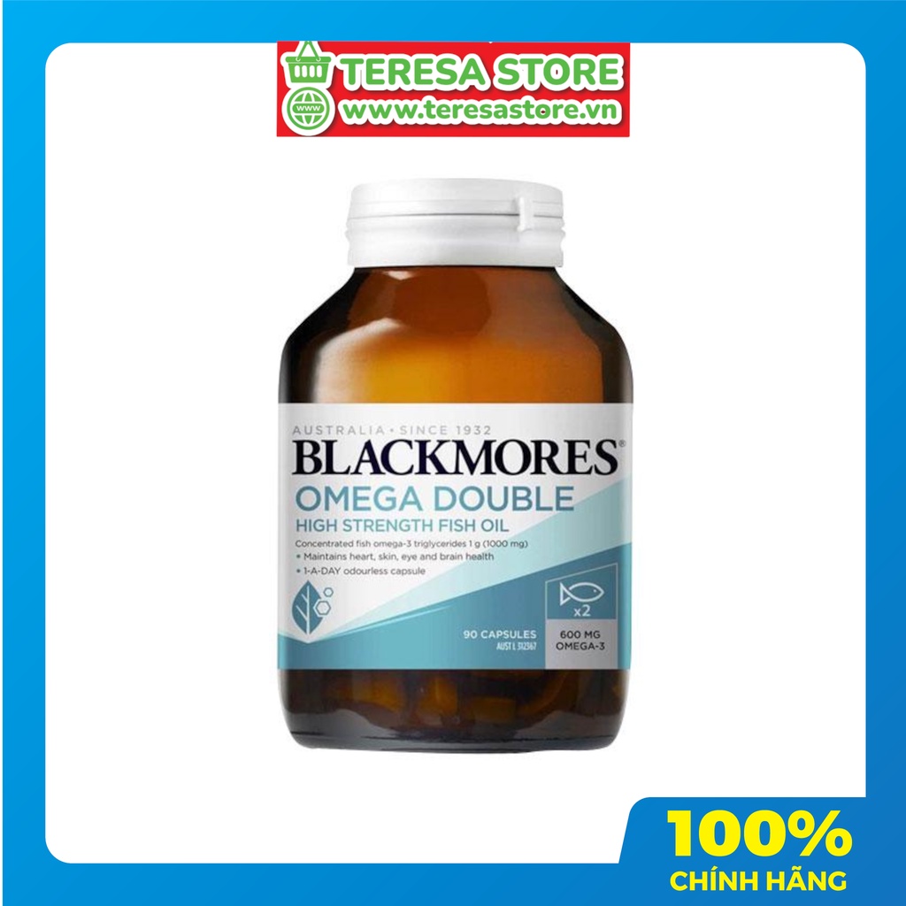 Viên Uống Dầu Cá Gấp Đôi Omega-3 – Blackmores Omega Double High Strength Fish Oil – Hộp 90v