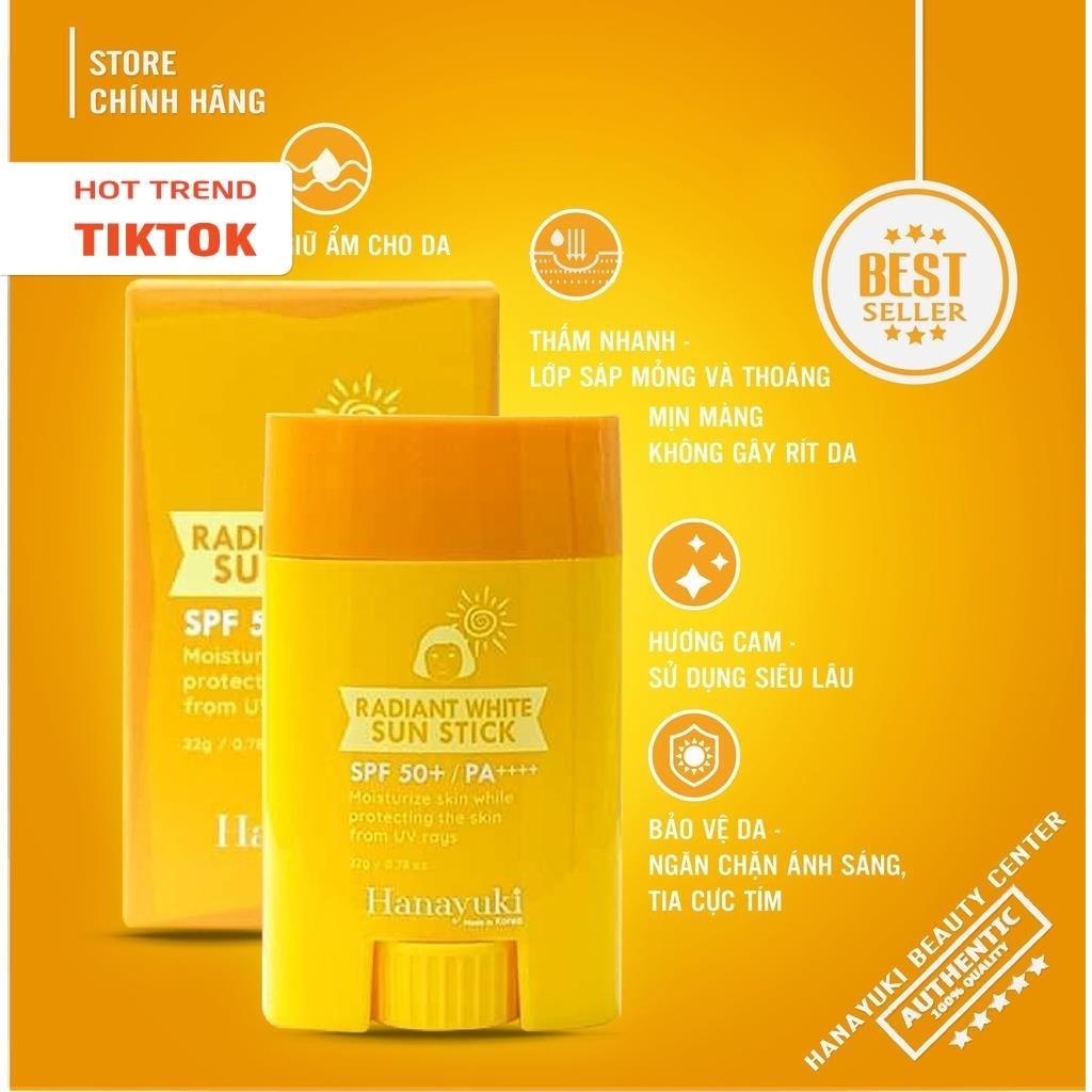 Kem Chống Nắng Hanayuki Dưỡng Trắng Kiềm Dầu Nâng Tông SPF 50+/PA++++, Sáp Chống Nắng Bảo Vệ Da Hanayuki Chính Hãng 22g