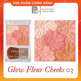 Phấn má hồng canmake glow fleur cheeks 6,3g.#03 fairy orange fleur
