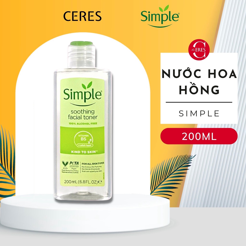 Toner Simple Nước Hoa Hồng Làm Dịu Và Cân Bằng Độ Ẩm Cho Da Lành Tính 200ml