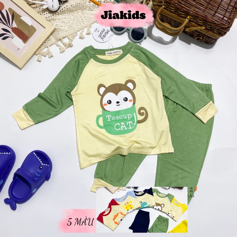 Bộ Dài Tay Minky Mom Vải Thun Lạnh Size Nhí, Size Đại Cho Bé 0-5 Tuổi (8-27 kg) Mã: TD-IN64