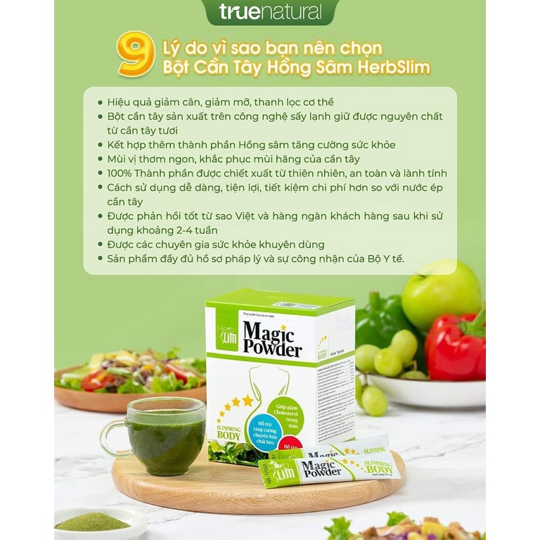 Bột Cần Tây Hồng Sâm Herbslim Magic Powder 30 gói/ hộp