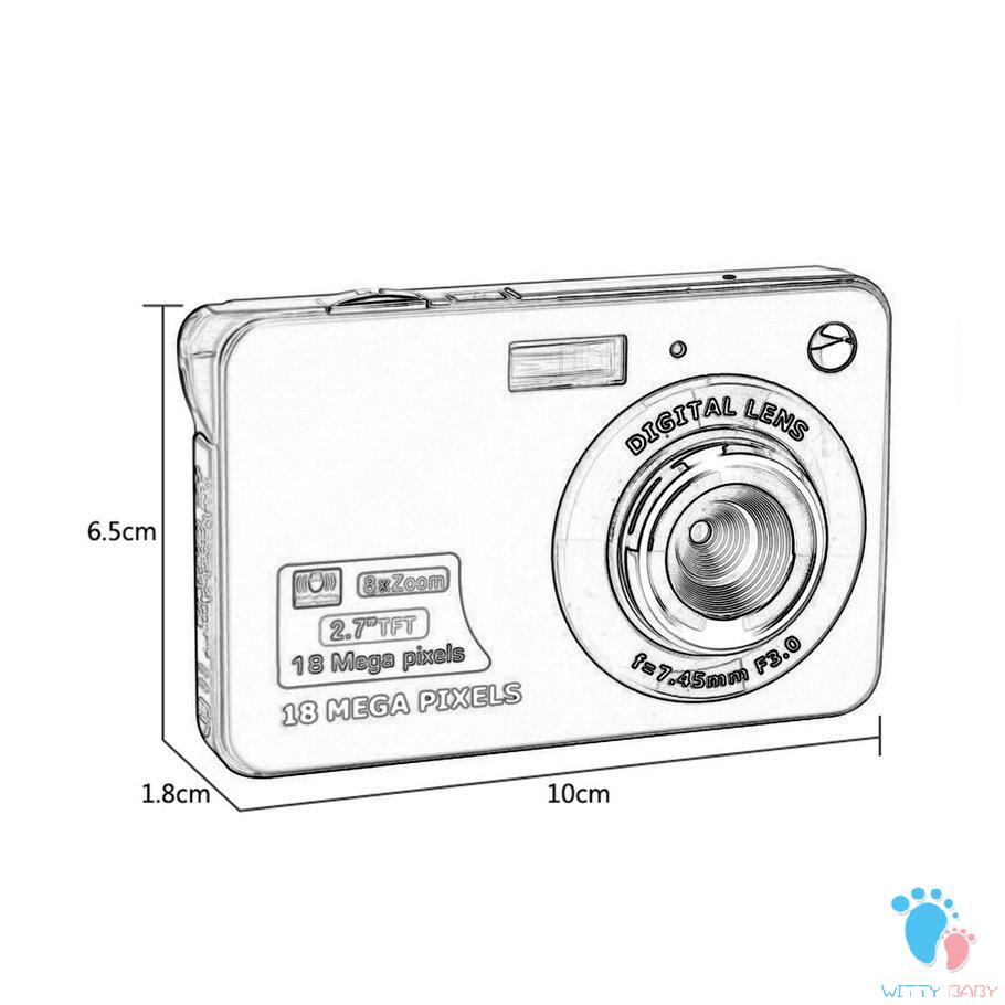 2.7 Inch TFT LCD Display 18MP 720P 8x Zoom HD Digital Camera Anti-Shake Camcorder Videos CMOS Micro Camera Children Gift