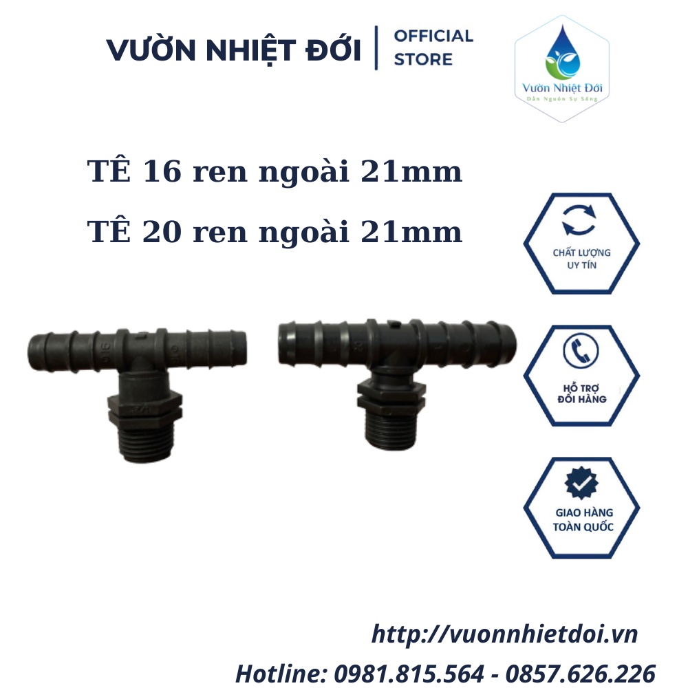 Bộ 10 ren kết nối ống Pe, LDPE ra ống PVC, hoặc phụ kiện - BẢO HÀNH 1 NĂM
