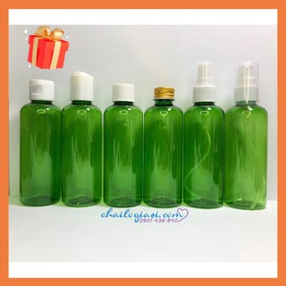 CHAI NHỰA XANH LÁ 100ML TRÒN
