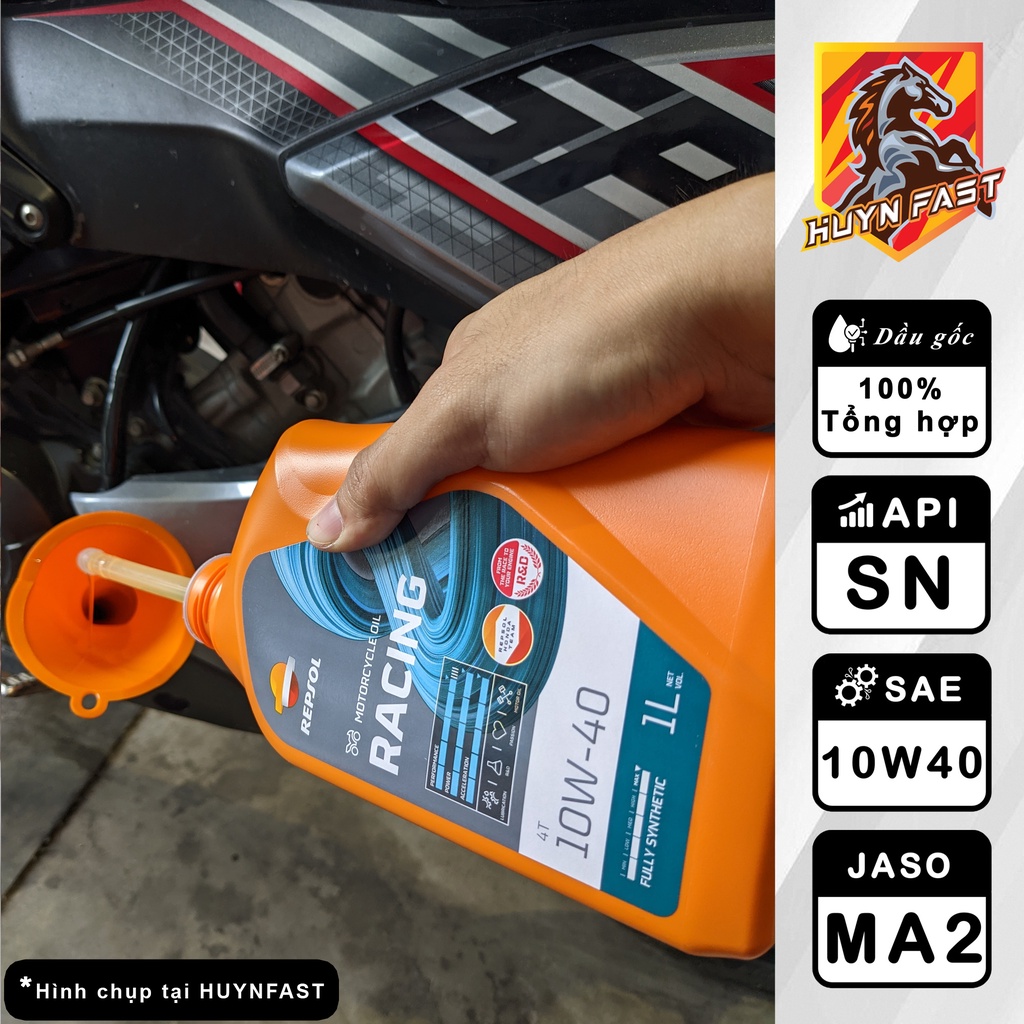 COMBO Dầu Nhớt REPSOL RACING 4T 10W40 + Lọc Nhớt YAMAHA Chính Hãng Dành Cho Exciter/R15/MT-15