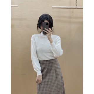Áo cổ lọ dệt kim tay bồng - al094