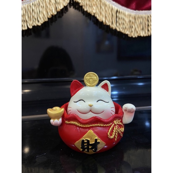 Set Mèo thần tài trang trí phòng khách lì xì