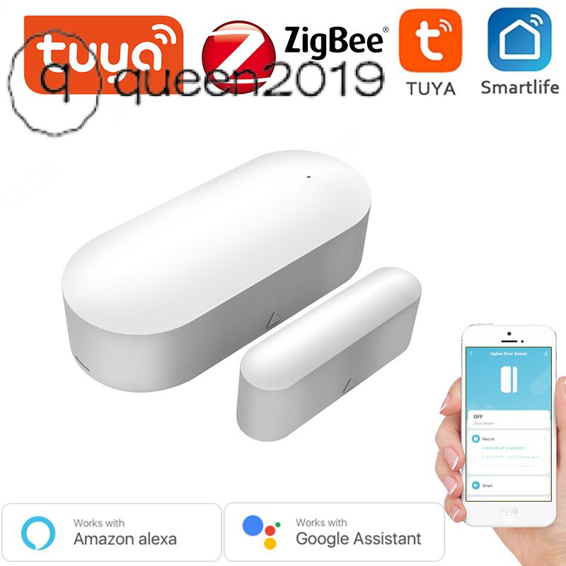 Tuya Zigbee Cửa Cảm Biến Cửa Sổ Nhà Để Xe Cảm Biến Tách Cửa Làm Việc Với Tuya Zigbee Hub Alexa Google Nhà Thông Minh An Ninh Ngôi Nhà Thông Minh cuộc Sống Queen2019