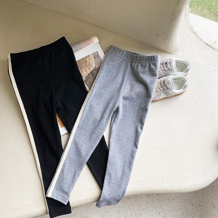 Quần legging sọc bên QG513 sz 90-150,  legging mỏng, co dãn nhiều, thời trang hàn quốc thu đông cho bé 2022 [Có sẵn]