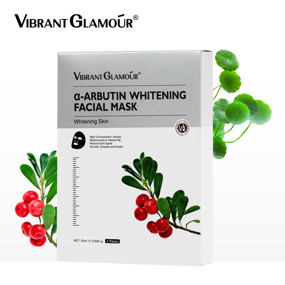 Set 5 Mặt Nạ VIBRANT GLAMOUR Arbutin Làm Trắng Da Tức Thì Cung Cấp Vitamin B5