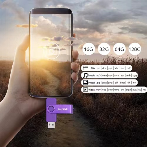 Usb 2 Trong 1 OTG 2.0 16GB 32GB 64GB 128GB Dành Cho Điện Thoại Android / Laptop