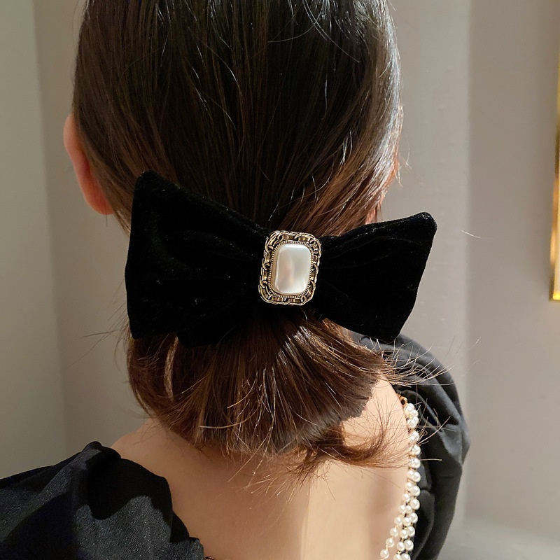 Kẹp Tóc Nơ Bằng Nhung Thời Trang Hàn Quốc Dành Cho Bạn Gái