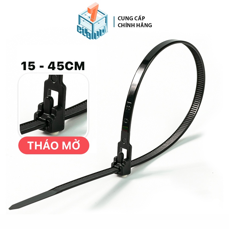 Dây rút nhựa đen full size, đủ size, dây rút tái sử dụng, dây thít tháo mở