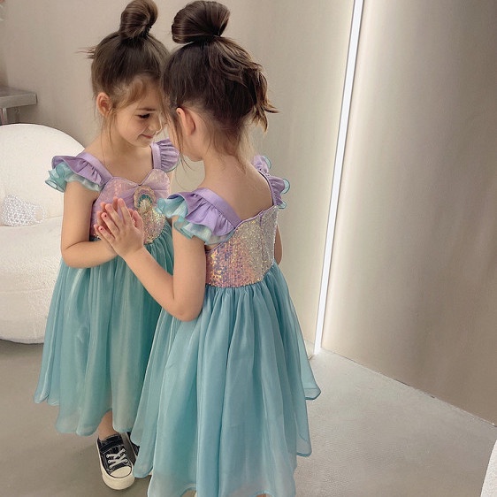 Đầm Công Chúa Không Tay Mùa Hè Phong Cách Phương Tây Mới Nhất Cho Bé Gái