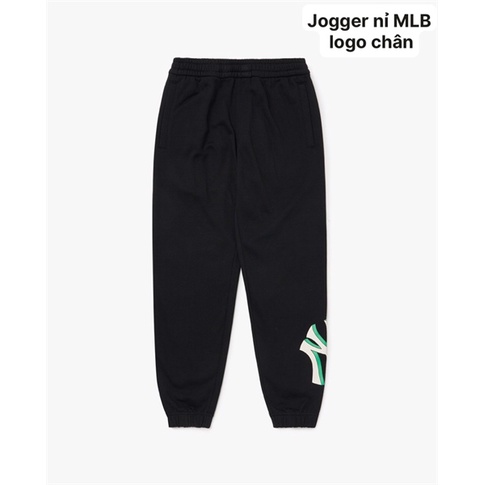 Quần Jogger nỉ MLB logo chân