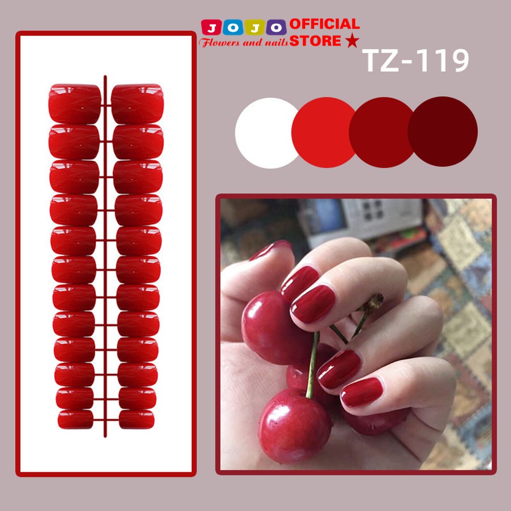 Thang móng tay giả, set 24 móng, móng úp, vỉ móng TZ579 kèm 1 miếng silicon 12 móng (không hộp)