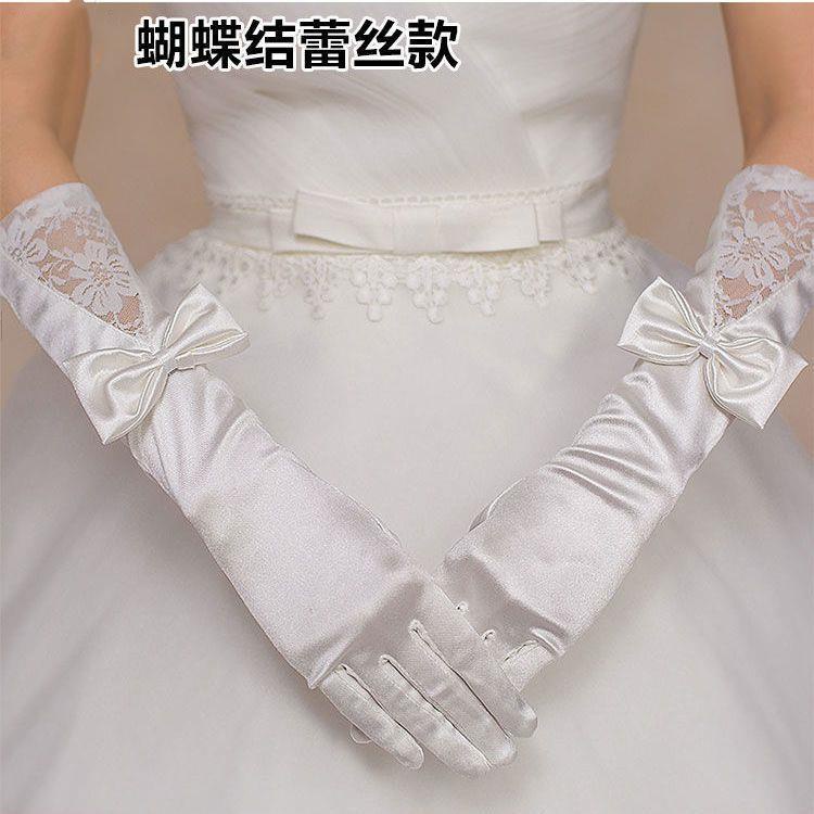 Găng Tay Cô Dâu Màu Trắng Đỏ Sang Trọng