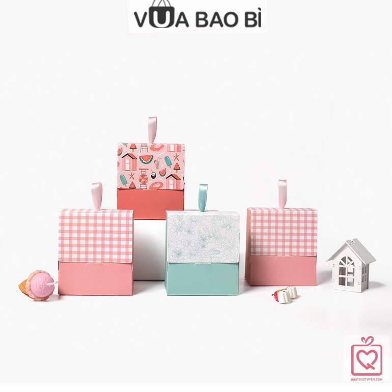 Hộp đựng quà nhỏ mini cao 10cm đựng quà đáp lễ cưới son môi, bánh kẹo, mỹ phẩm H01 phụ kiện giỏ quà sang trọng VUABAOBI