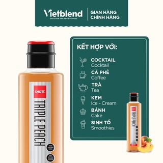 Syrup SHOTT Vị Đào (Triple Peach) Chai 1 Lít