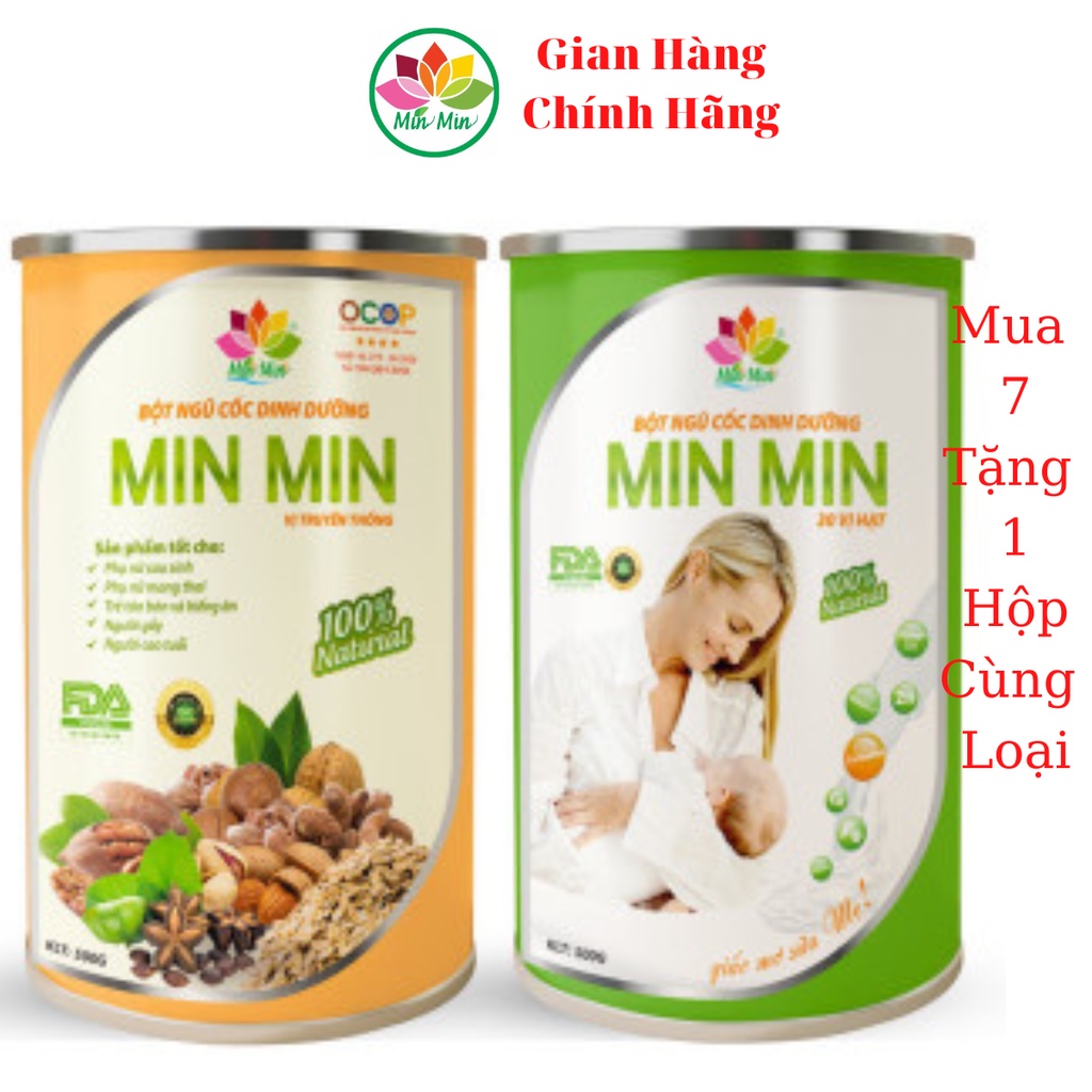 Ngũ cốc lợi sữa Min Min 1kg (2hộp) Ngũ Cốc Dinh Dưỡng Cho Cả Gia Đình [Hàng chính hãng có bảo hành100%]
