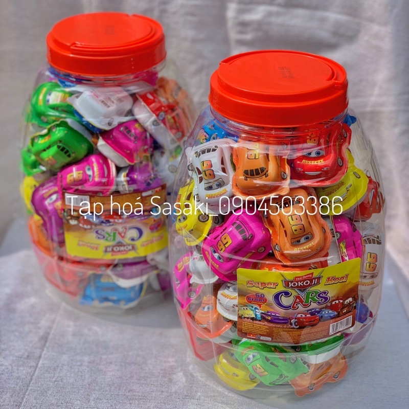 Kẹo Socola Ô Tô Đồ Chơi Ngộ Nghĩnh Cho Bé Thái Dương Lọ 60 Chiếc